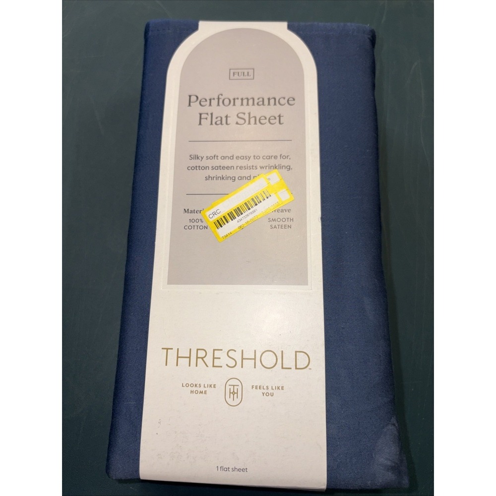 Full 400 Thread‎ Count Performance Flat Sheet Metallic Blue - Threshold: Cotton